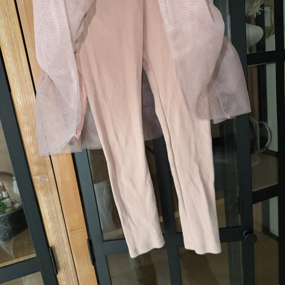 Zara Kids tutu skirt with leggings ribbed blush pink toddler girl tulle